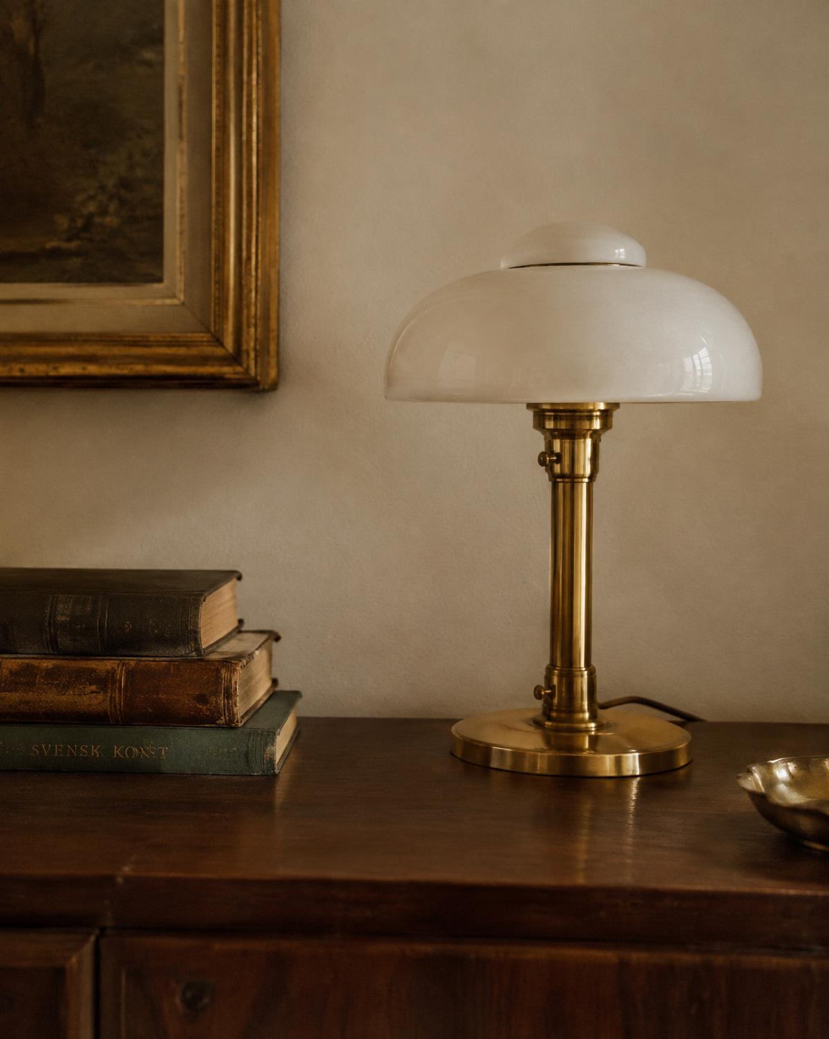 Bordslampa i mässing — Art deco, 1930-tal